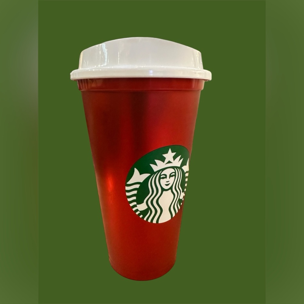 NWT Starbucks Metallic Red Reusable Hot Cup-EU Edition